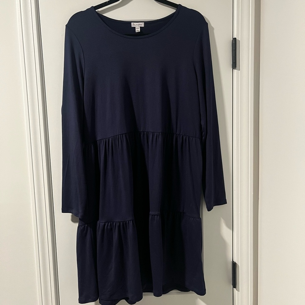 Love, Fire Midnight Blue Long Sleeve Dress
